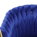 Butaca de diseño en terciopelo, silla con reposabrazos y patas doradas Versailles 