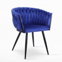 Sillón silla terciopelo diseño con reposabrazos cocina salón Chantilly 
