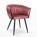 Sillón silla terciopelo diseño con reposabrazos cocina salón Chantilly Coste