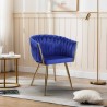 Butaca de diseño en terciopelo, silla con reposabrazos y patas doradas Versailles Catálogo