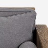 Sofá de 3 plazas de madera rústico de 225x81x81 cm con cojines de tela gris Morgan Catálogo