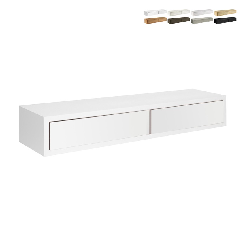 Estantería de pared con 2 cajones salón diseño moderno Domino Maxi Medidas Estantería de pared con 2 cajones salón diseño moderno Domino Maxi Medidas