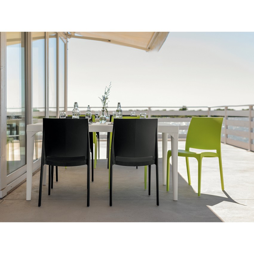  Mesa de exterior rectangular 150x90 cm para jardín, bares y restaurantes Oslo Oferta