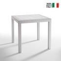 Mesa cuadrada de 80x80 cm para jardín exterior de polipropileno y ratán Dallas Precio