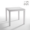 Mesa cuadrada de 80x80 cm para jardín exterior de polipropileno y ratán Dallas Rebajas