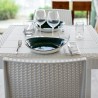 Mesa cuadrada de 80x80 cm para jardín exterior de polipropileno y ratán Dallas 