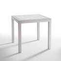 Mesa cuadrada de 80x80 cm para jardín exterior de polipropileno y ratán Dallas 