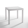 Mesa cuadrada de 80x80 cm para jardín exterior de polipropileno y ratán Dallas 