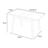 Mesa extensible de madera 115-145x80cm cocina cristal blanco negro Pixam 