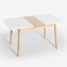Mesa extensible de madera 115-145x80cm cocina cristal blanco negro Pixam Elección