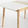 Mesa extensible de madera 115-145x80cm cocina cristal blanco negro Pixam Modelo