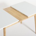 Mesa extensible de madera 115-145x80cm cocina cristal blanco negro Pixam Características