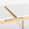 Mesa extensible de madera 115-145x80cm cocina cristal blanco negro Pixam Medidas