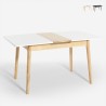 Mesa extensible de madera 115-145x80cm cocina cristal blanco negro Pixam Promoción