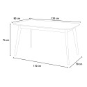 Mesa de comedor de madera cocina 120x80 cm blanco negro Demant Precio
