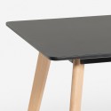 Mesa de comedor de madera cocina 120x80 cm blanco negro Demant Modelo