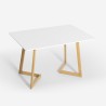 Mesa de cocina 120x80 cm tablero de madera color blanco escandinavo Valk Stock