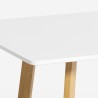 Mesa de cocina 120x80 cm tablero de madera color blanco escandinavo Valk Modelo