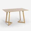 Mesa de cocina 120x80 cm tablero de madera color blanco escandinavo Valk Catálogo