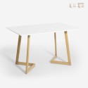 Mesa de cocina 120x80 cm tablero de madera color blanco escandinavo Valk Promoción
