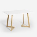 Mesa de cocina 120x80 cm tablero de madera color blanco escandinavo Valk Descueto