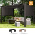 Pérgola de jardín exterior rectangular de aluminio de 3x4 m Barbados Promoción