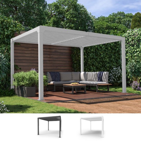 Pérgola bioclimática 3x4 de jardín en aluminio con manivela Trinidad Promoción