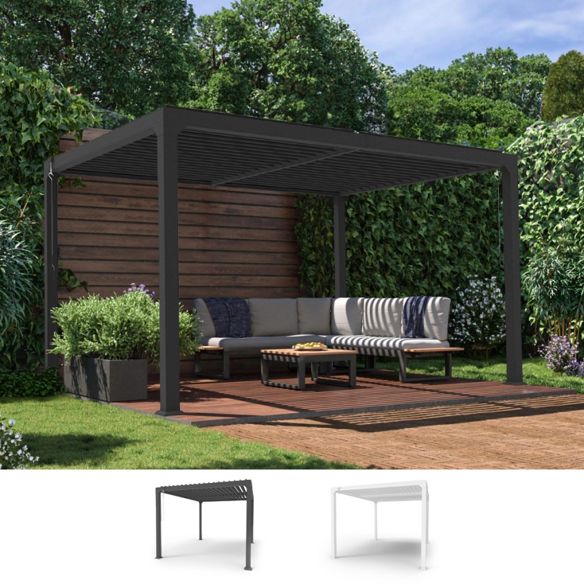 Pérgola bioclimática 3x4 m para jardín de aluminio manual Trinidad Venta Pérgola bioclimática 3x4 m para jardín de aluminio manual Trinidad Venta