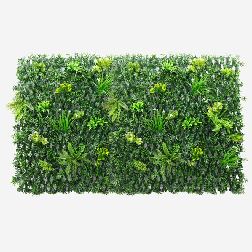 Seto artificial enrejado para jardín de 200x100cm extensible Laurus Promoción