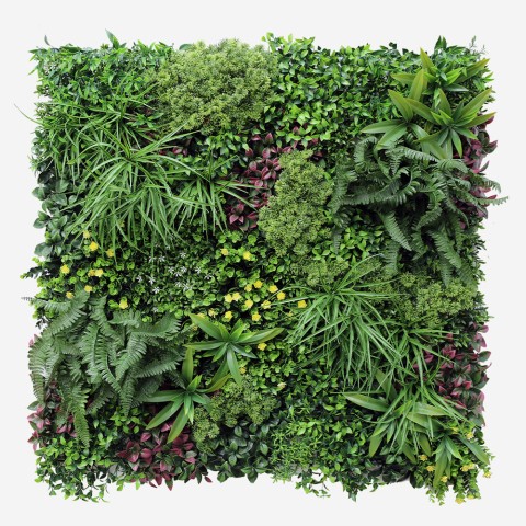 Seto artificial realista 100x100 cm plantas 3D exterior jardín Ilex Promoción