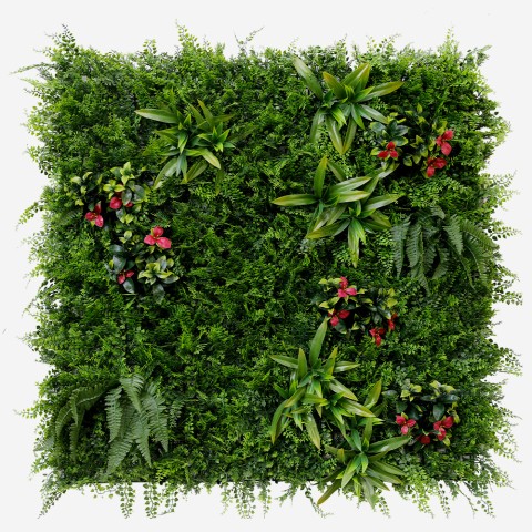 Seto artificial 3D panel 100x100 cm con plantas realistas Cerrum Promoción