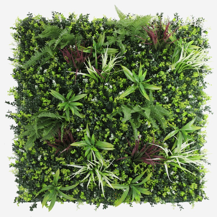 Seto artificial de 100x100 cm planta 3D realista para balcón y jardín Briux Promoción Seto artificial de 100x100 cm planta 3D realista para balcón y jardín Briux Promoción