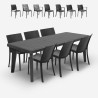 Conjunto de jardín con mesa extensible 160-220 cm y 6 sillas color negro Liri Dark Stock