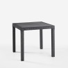 Juego de jardín mesa cuadrada de 80x80 cm efecto ratán y 4 sillas color negro Nisida Dark 
