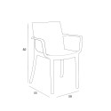 Juego de jardín con 1 mesa efecto ratán de 150x90 cm y 6 sillas de exterior color negro Meloria Dark 