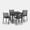 Set de jardín con 4 sillas y 1 mesa de exterior cuadrada 80x80 cm color negro Provence Dark Catálogo