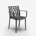 Set de jardín con 4 sillas y 1 mesa de exterior cuadrada 80x80 cm color negro Provence Dark 