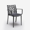 Set de jardín con 4 sillas y 1 mesa de exterior cuadrada 80x80 cm color negro Provence Dark 