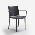 Conjunto de mesa de comedor para jardín de 150x90 cm con 6 sillas de exterior color negro Sunrise Dark 