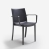 Conjunto de mesa de comedor para jardín de 150x90 cm con 6 sillas de exterior color negro Sunrise Dark 