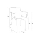 Conjunto de mesa de comedor para jardín de 150x90 cm con 6 sillas de exterior color negro Sunrise Dark 