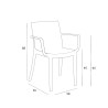 Conjunto de mesa de comedor para jardín de 150x90 cm con 6 sillas de exterior color negro Sunrise Dark 