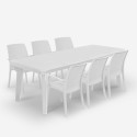 Juego de mesa extensible de 160-220 cm con 6 sillas de jardín color blanco Liri Light Venta