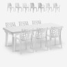 Juego de mesa extensible de 160-220 cm con 6 sillas de jardín color blanco Liri Light Oferta