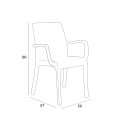 Juego de mesa extensible de 160-220 cm con 6 sillas de jardín color blanco Liri Light 