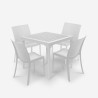 Set de jardín mesa 80x80cm 4 sillas exterior blanco Provence Light Venta