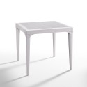 Set de jardín mesa 80x80cm 4 sillas exterior blanco Provence Light 