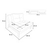Sillón cama de tela plegable para salón o despacho Selene 