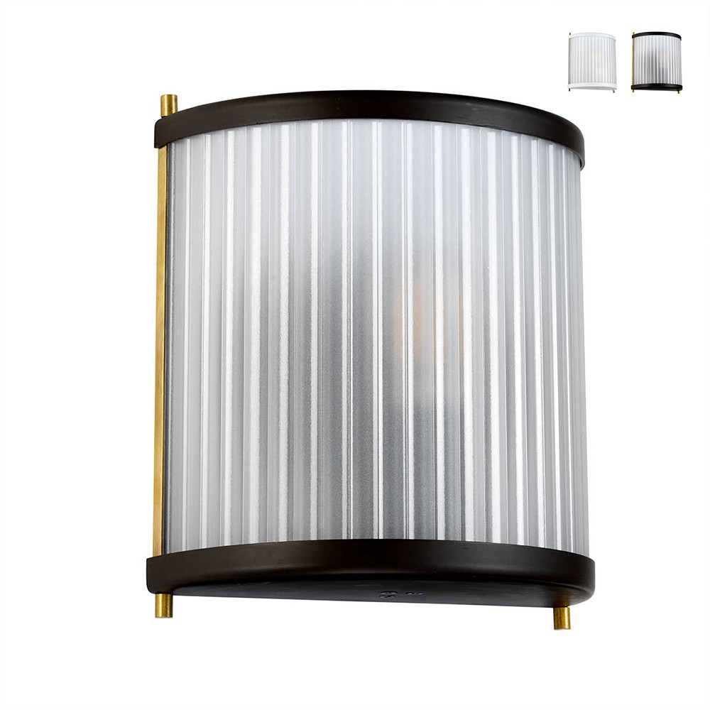 Lámpara de pared aplique de estilo clásico con vidrio esmerilado Corona