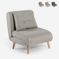 Sillón cama plegable de tela con patas de madera Miriam Promoción